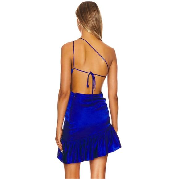 Amanda Uprichard Nicoletta One-Shoulder Dress in Lapis – NWOT Size XS - Picture 3 of 4